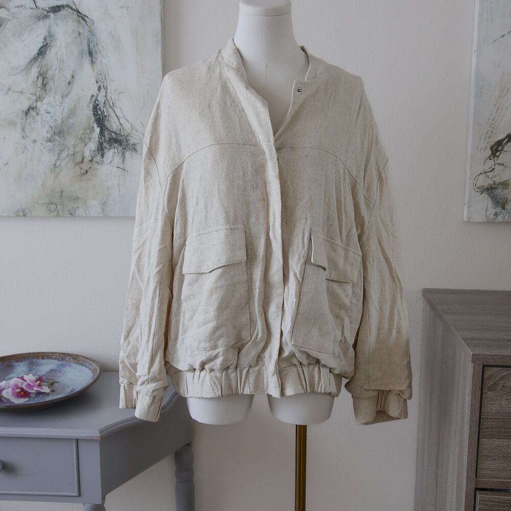 Hazel Hazel Hazel Linen windbreaker jacket size XL